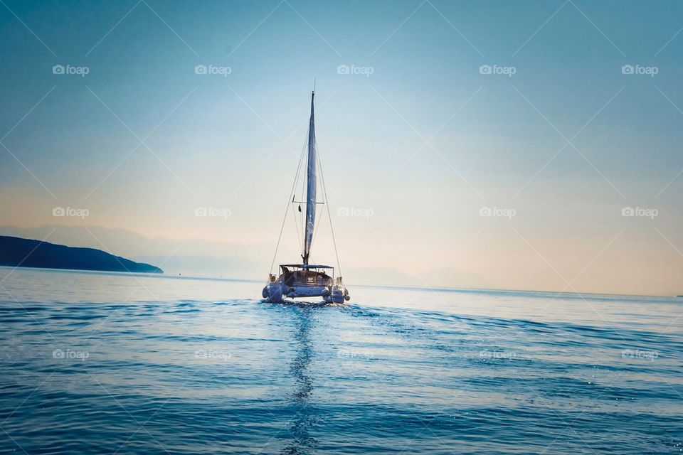 Boat sailing away