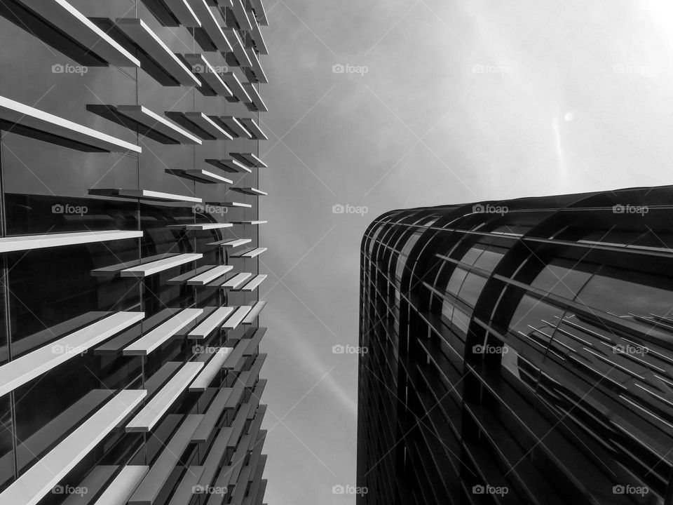 City building views in black and white