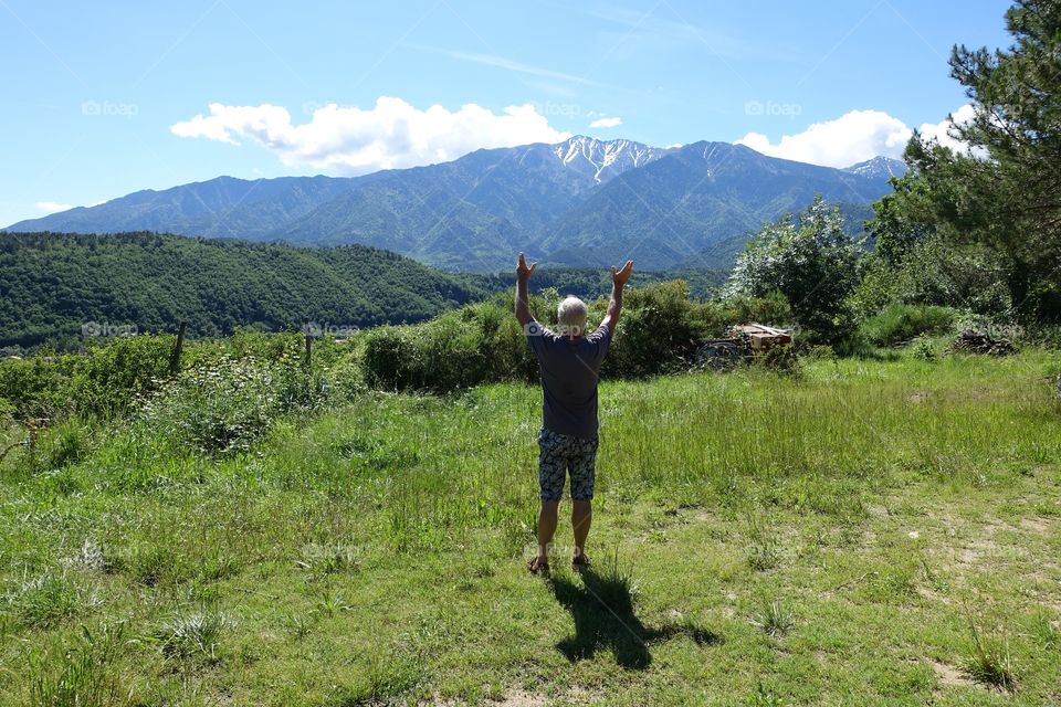 Scenic Mountain View under blue sky 
