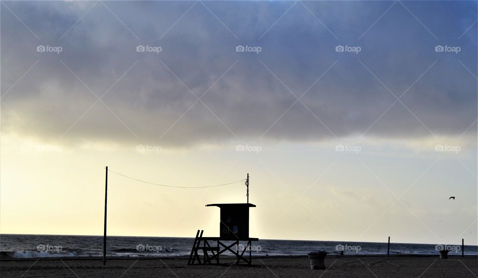 Stormy clouds on beach