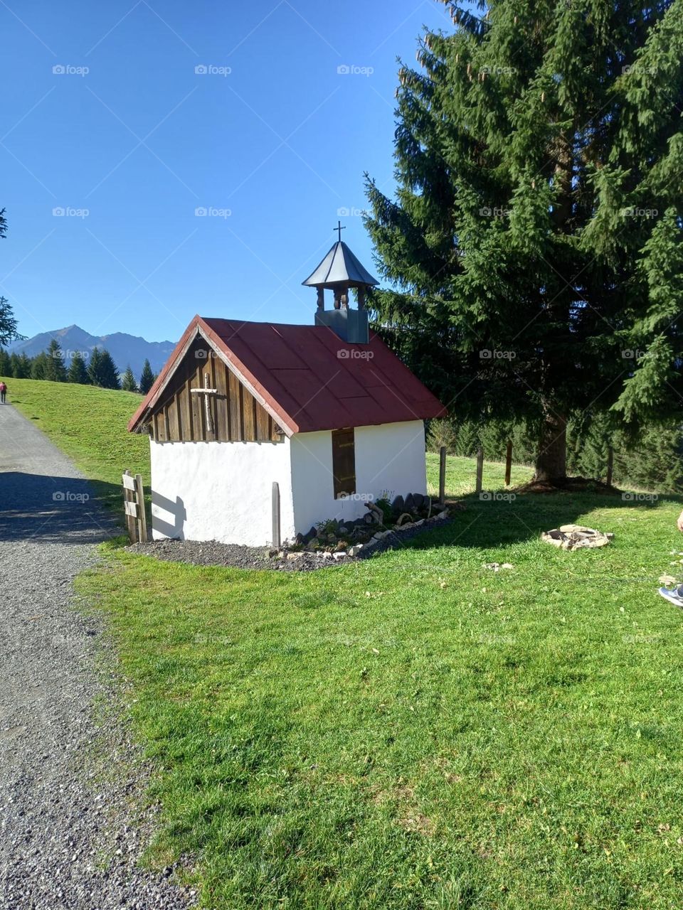 Trailside Chapel in the Alps