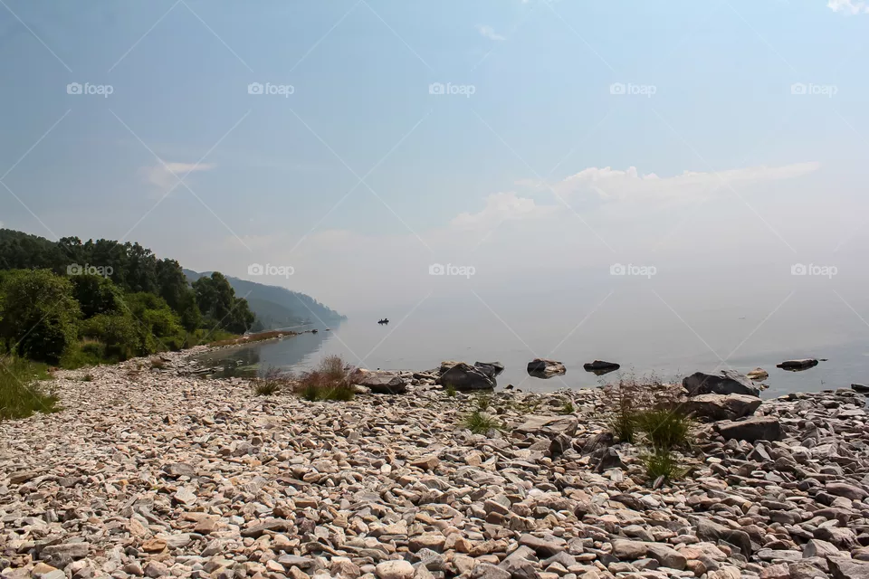 The rocky shore of Baikal.