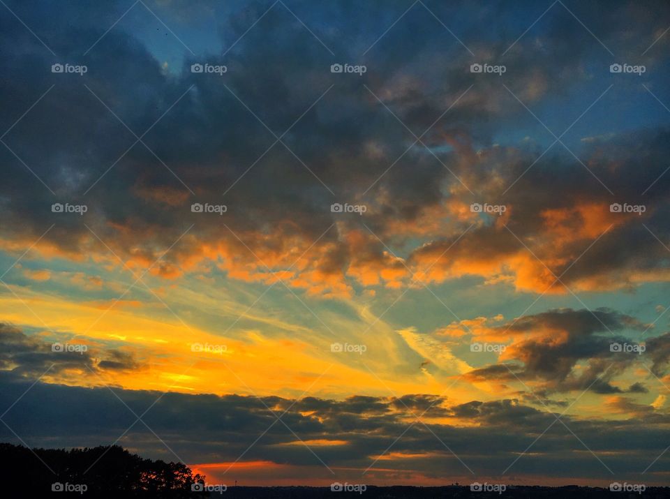 Storm clouds during sunset