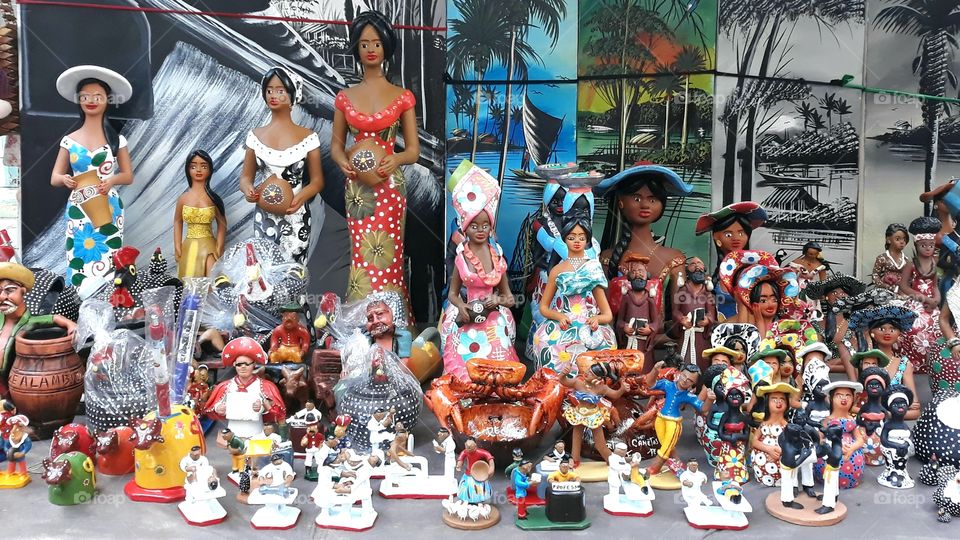 Pernambuco handicraft sold at a street fair in Recife, Brazil.