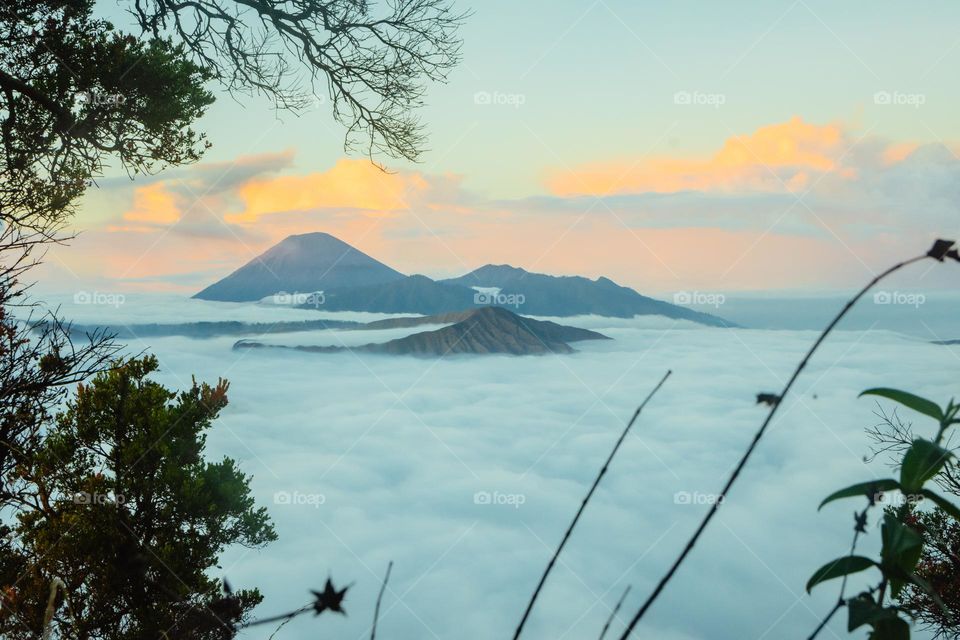 Mount Bromo is a favorite place for watching beautiful sunrise and clouds in Indonesia