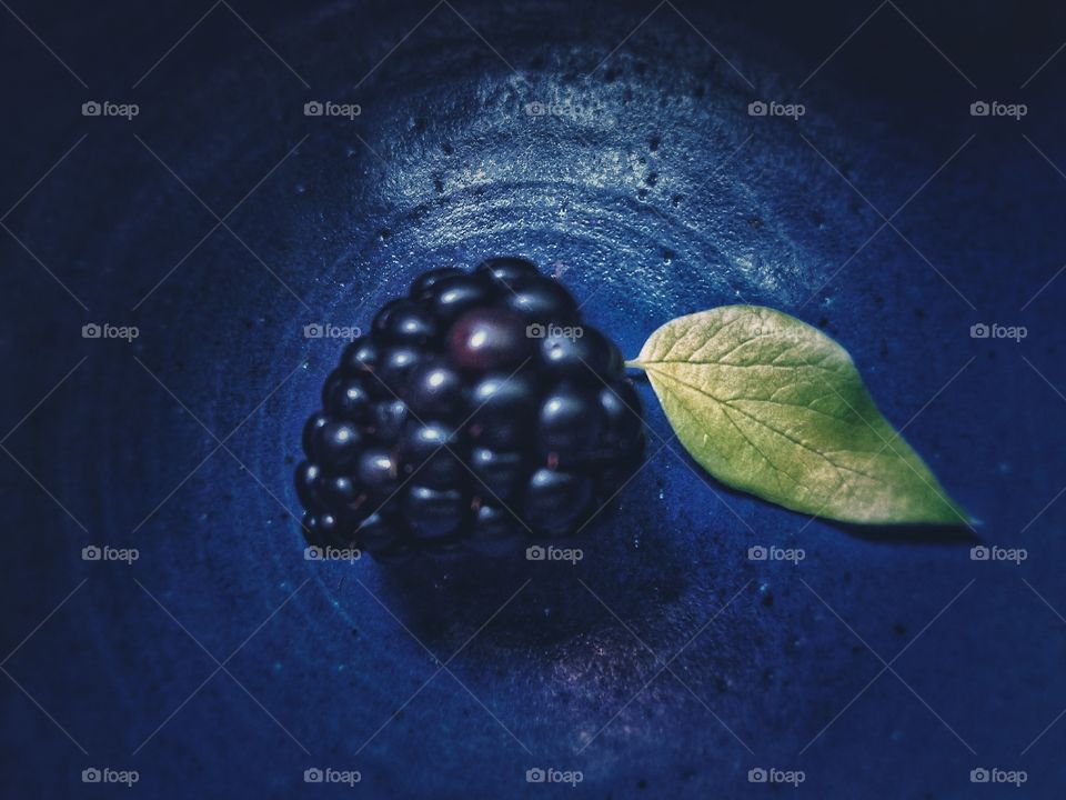 BlackBerry on a Blue Plate