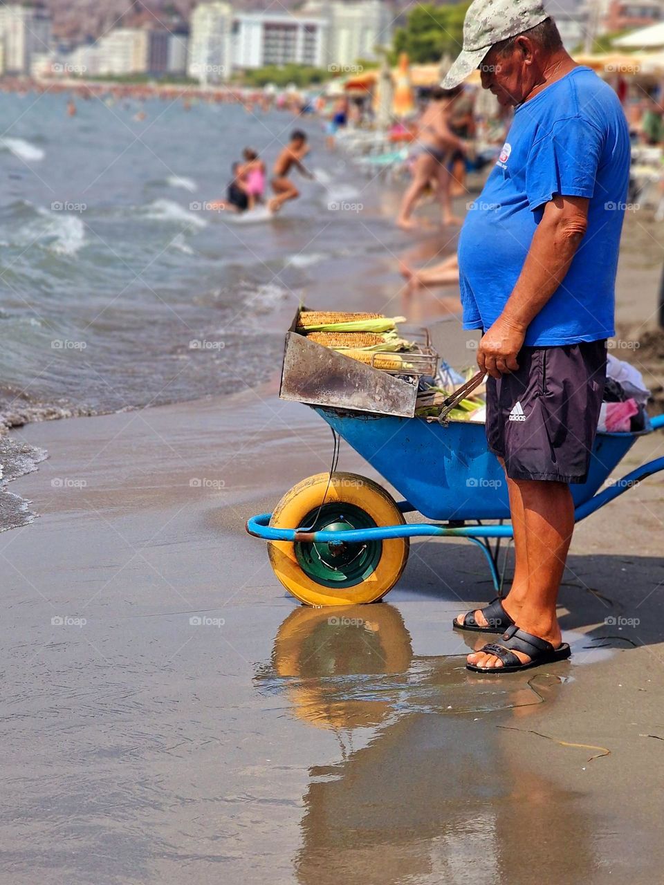 grilled corn on the beach