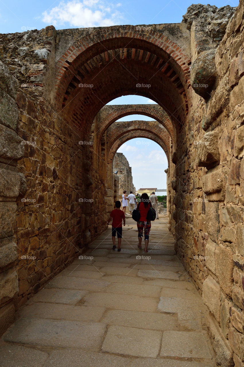 Entrance to the Roman circus in Mérida, Extremadura, Spain.