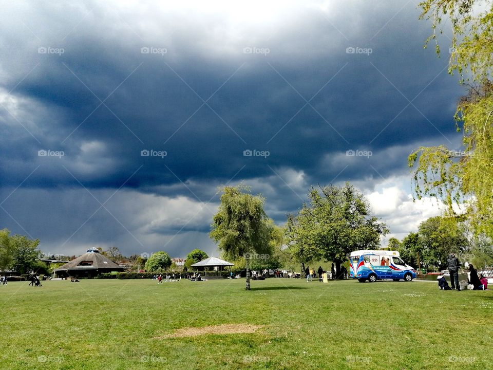 Big black dark Cloud, summer weather, summer thunder,