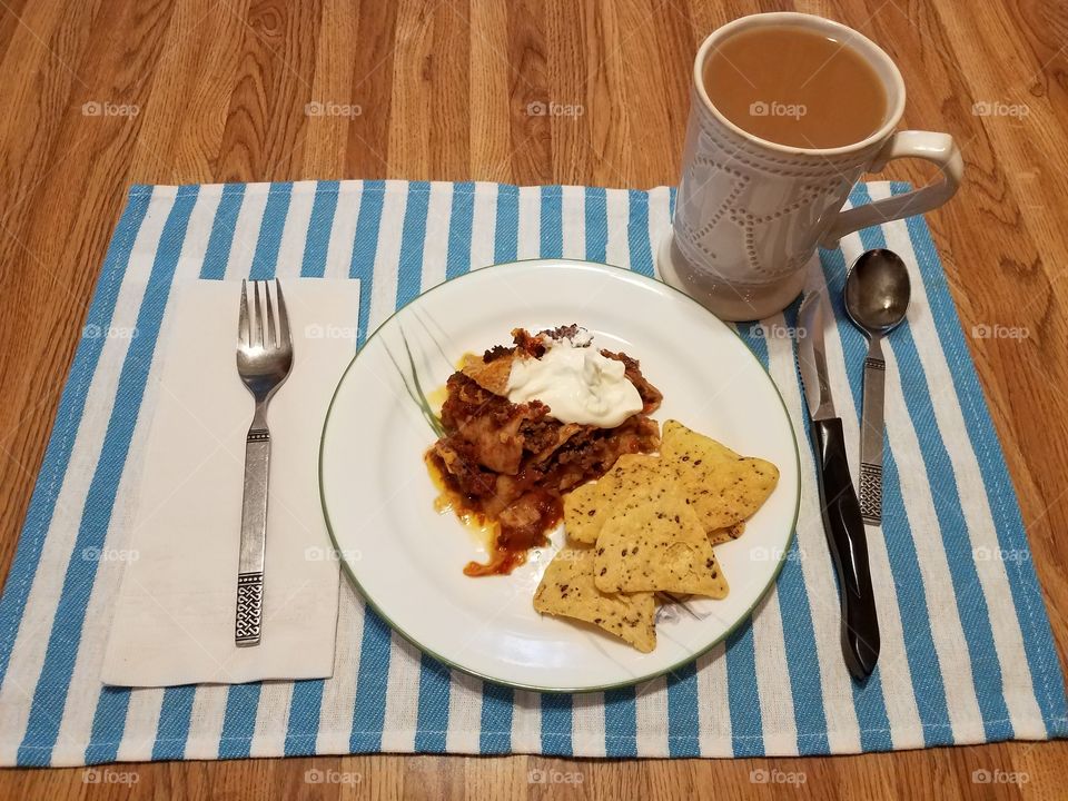 Crockpot Enchiladas and chips