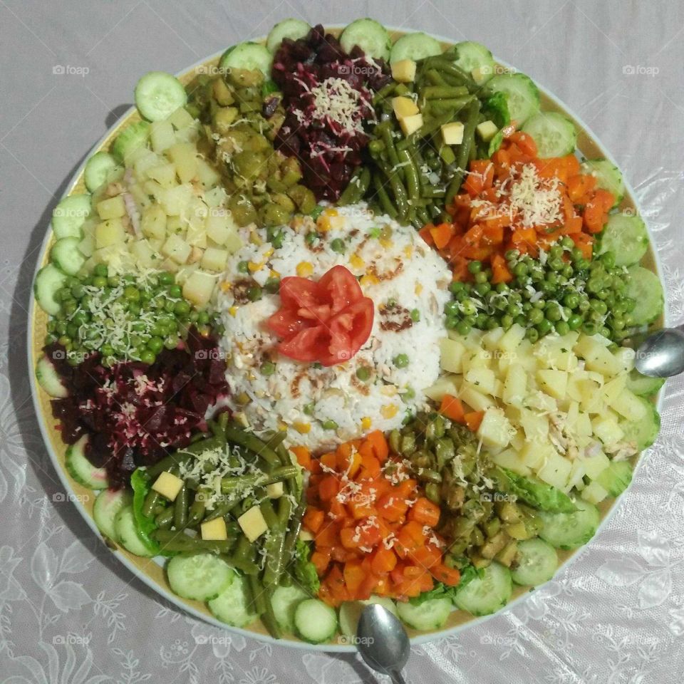 Various salad of vegetables