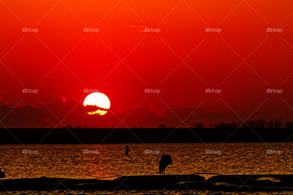 sunset water lake evening by jcha771331