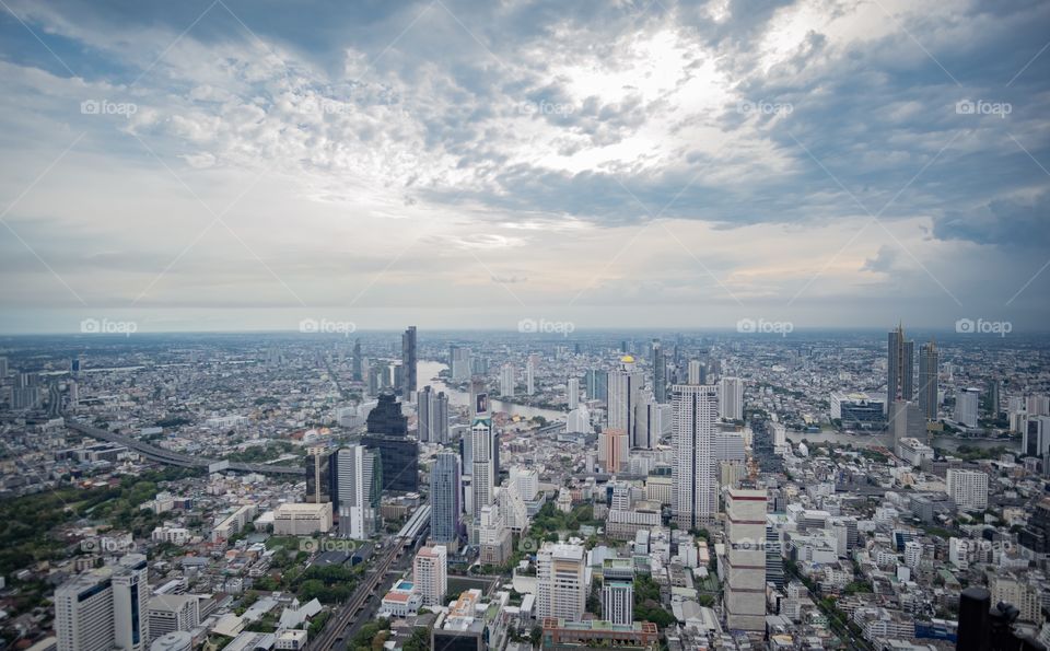 Bangkok/Thailand-May 04 2019: Beautiful city scape view in The capital city