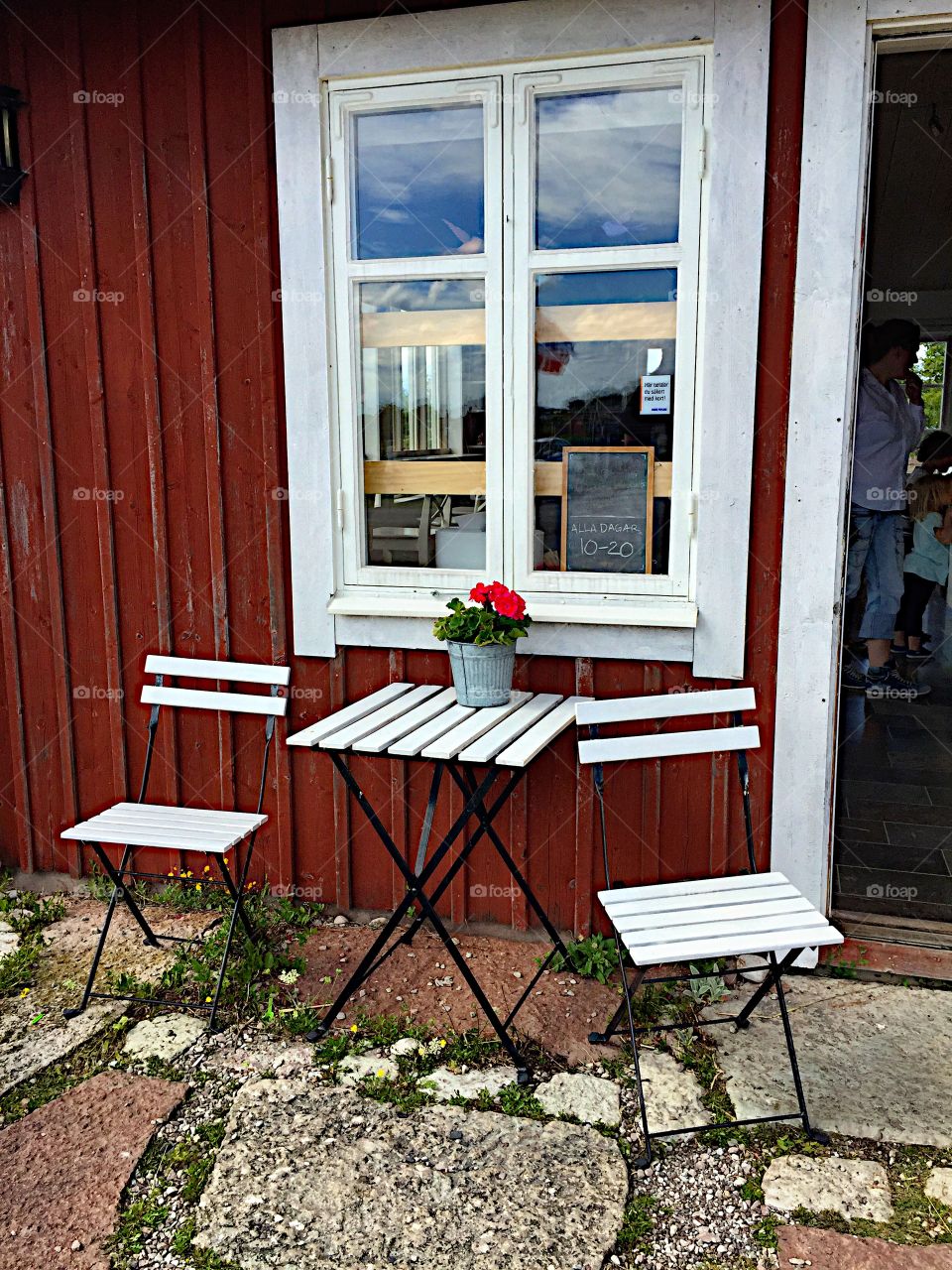 Chair and table outside!