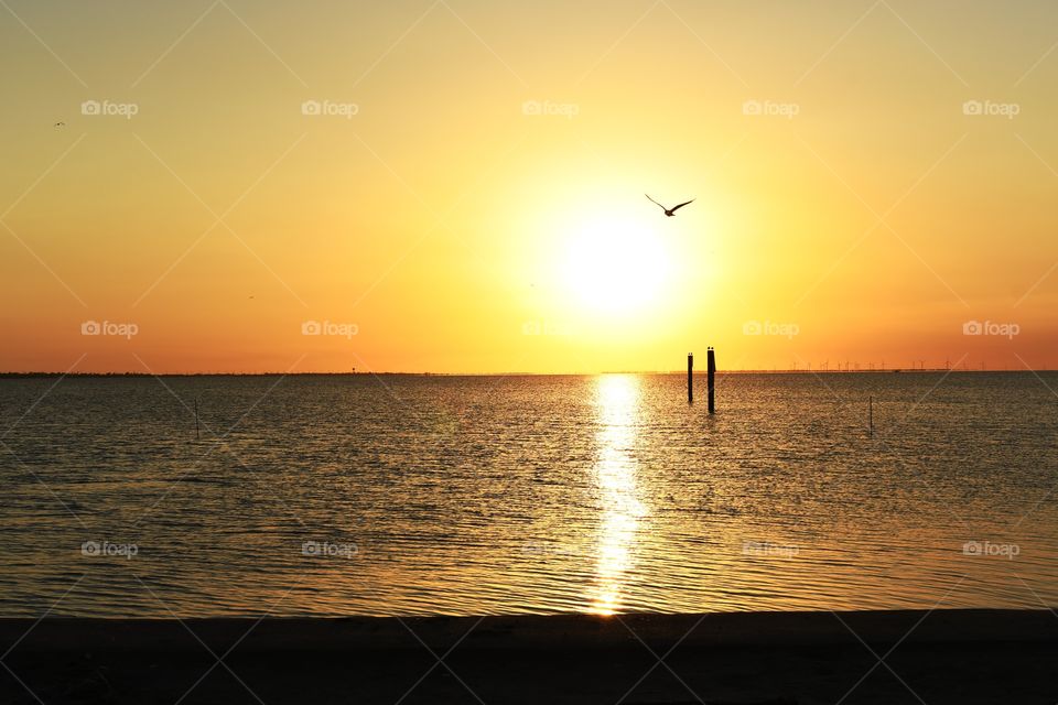 sunset at South Padre Island, Texas