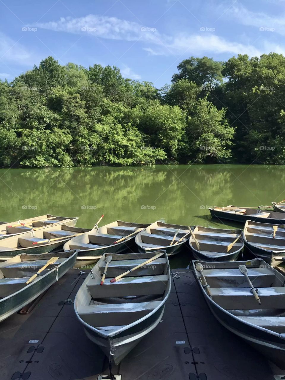 Boats in lake