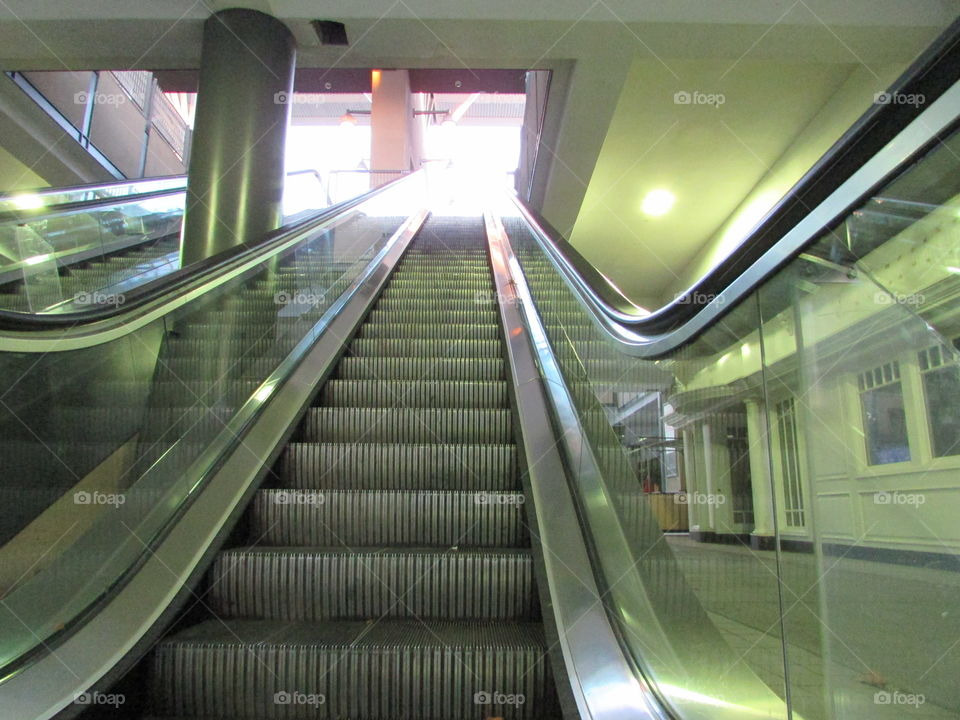 escalator stairs. downtown plaza Sacramento