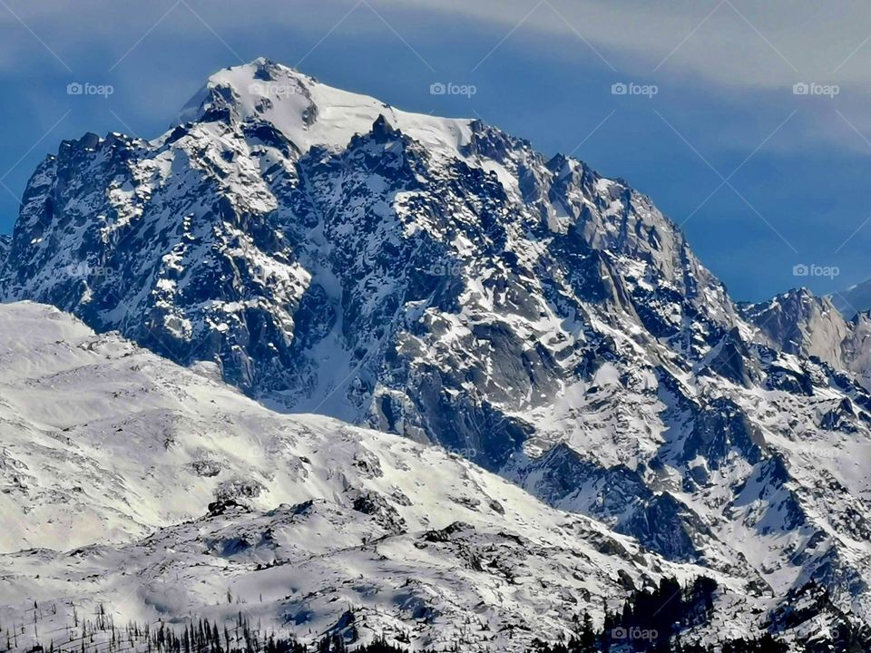 Himalayan mountain ranges with snow cover 