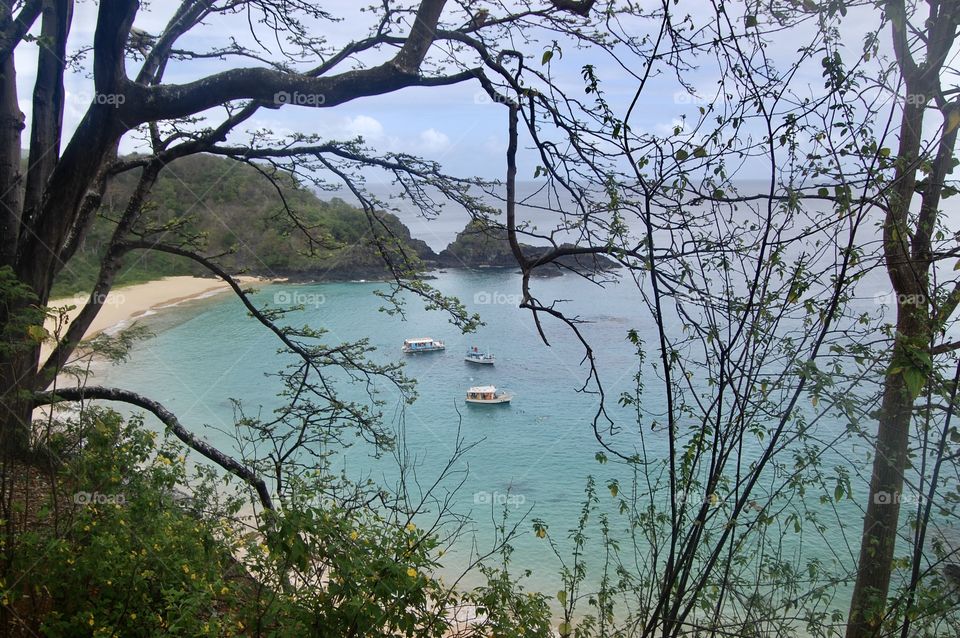 Panoramic view of the beach. Fernando de Noronha island Brazil 
