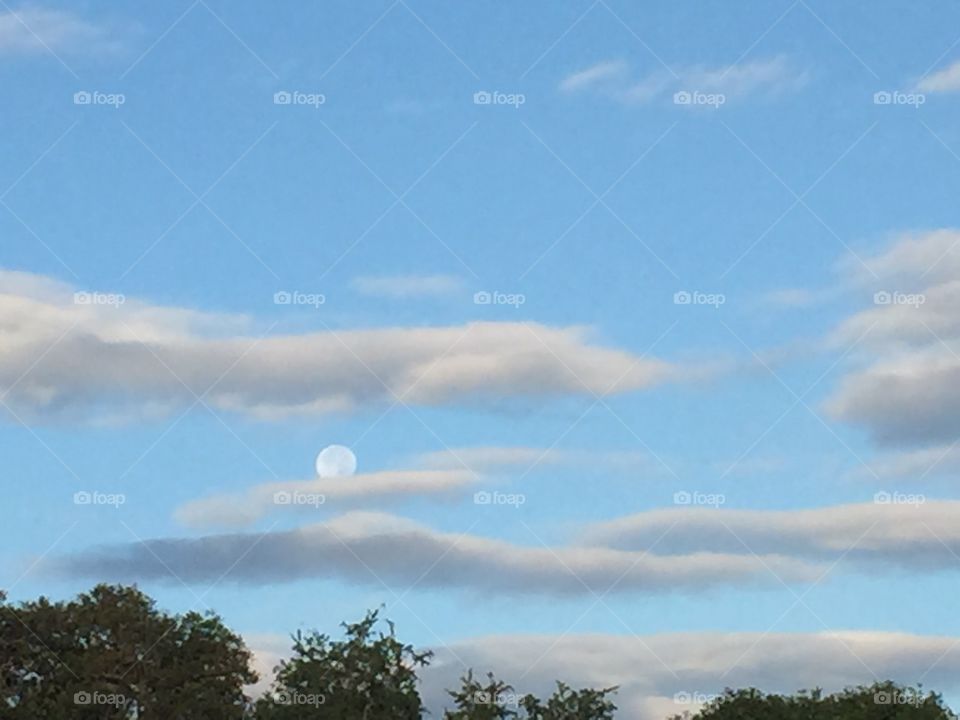 Moon and sky  in the morning 