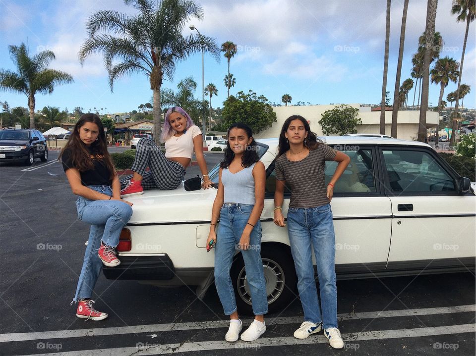 cousins and i in front of angelicas volvo