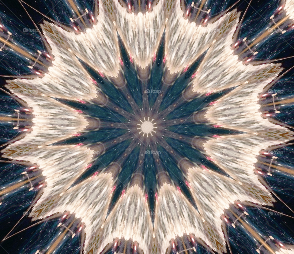 Teal and tan fractal abstract