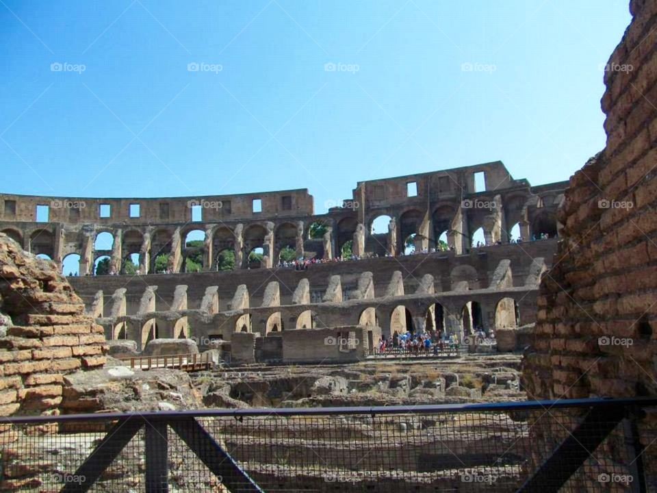 The Roman colosseum 