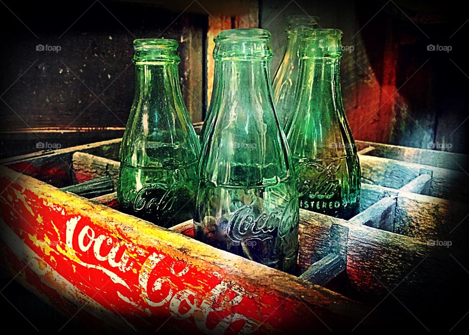 Antique cola bottles