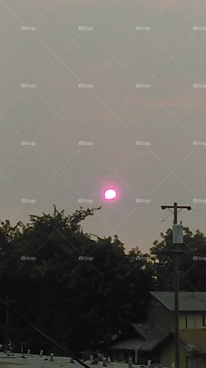 during the redding, CA fire as seen from the central Valley