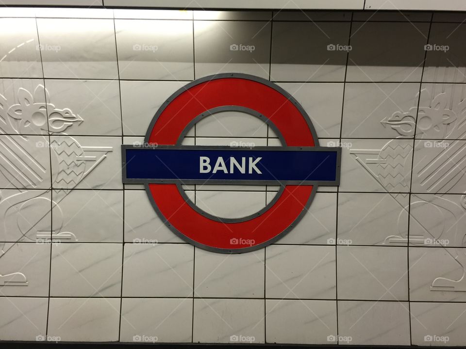 Bank Station tube sign