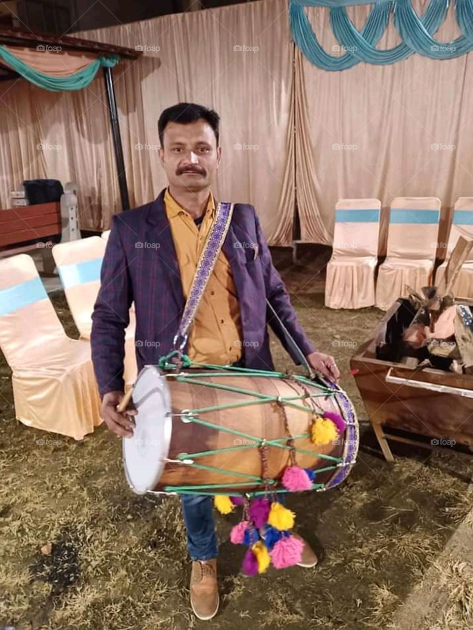 Indian men with dhol