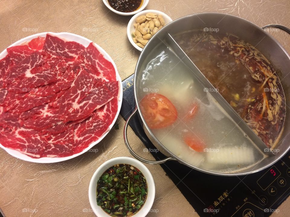 Hot Pot with 2 Soup Bases