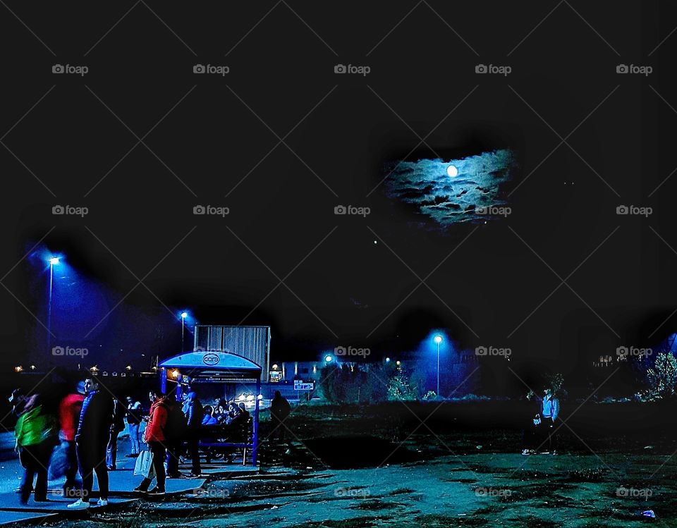 Waiting for the bus.