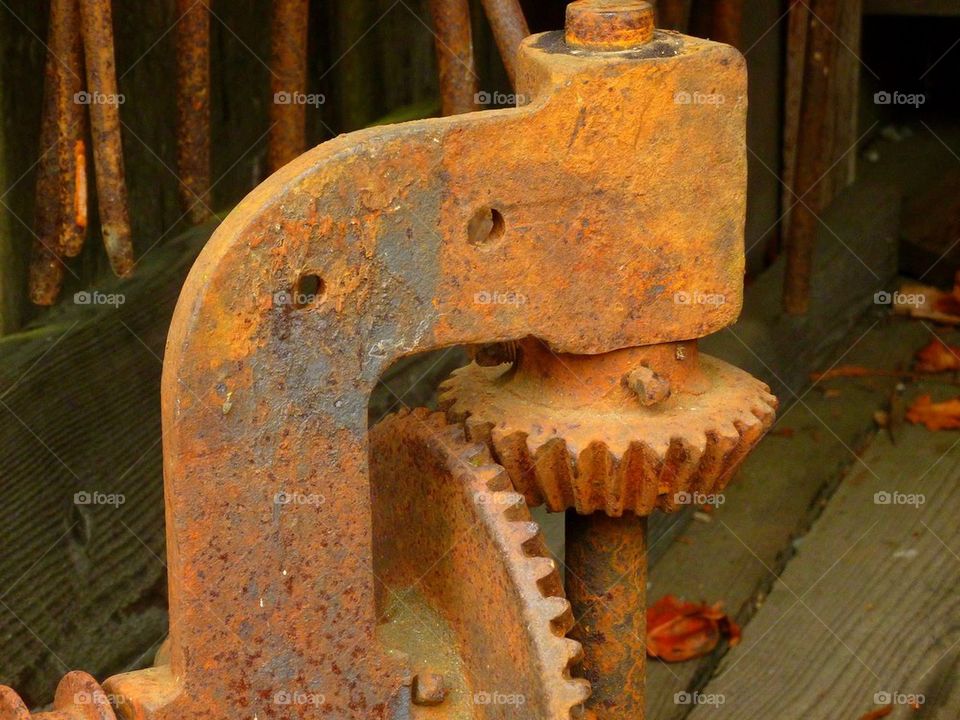 Rusty Gears on a Sawmill Artifact