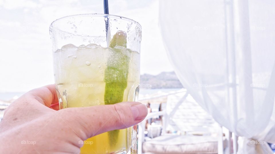 Summer drink on vacation 
