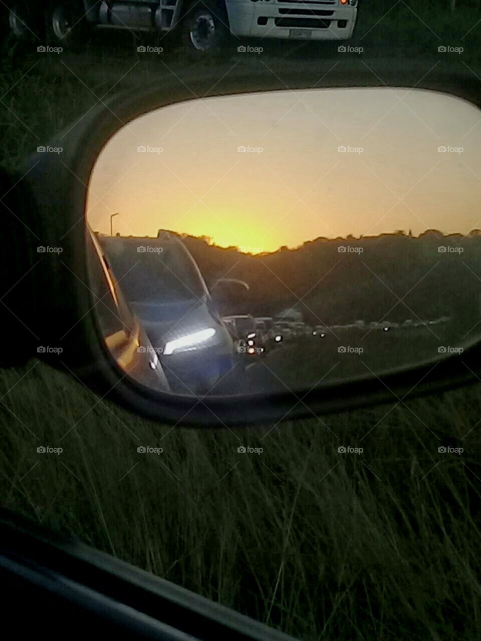 sunset car