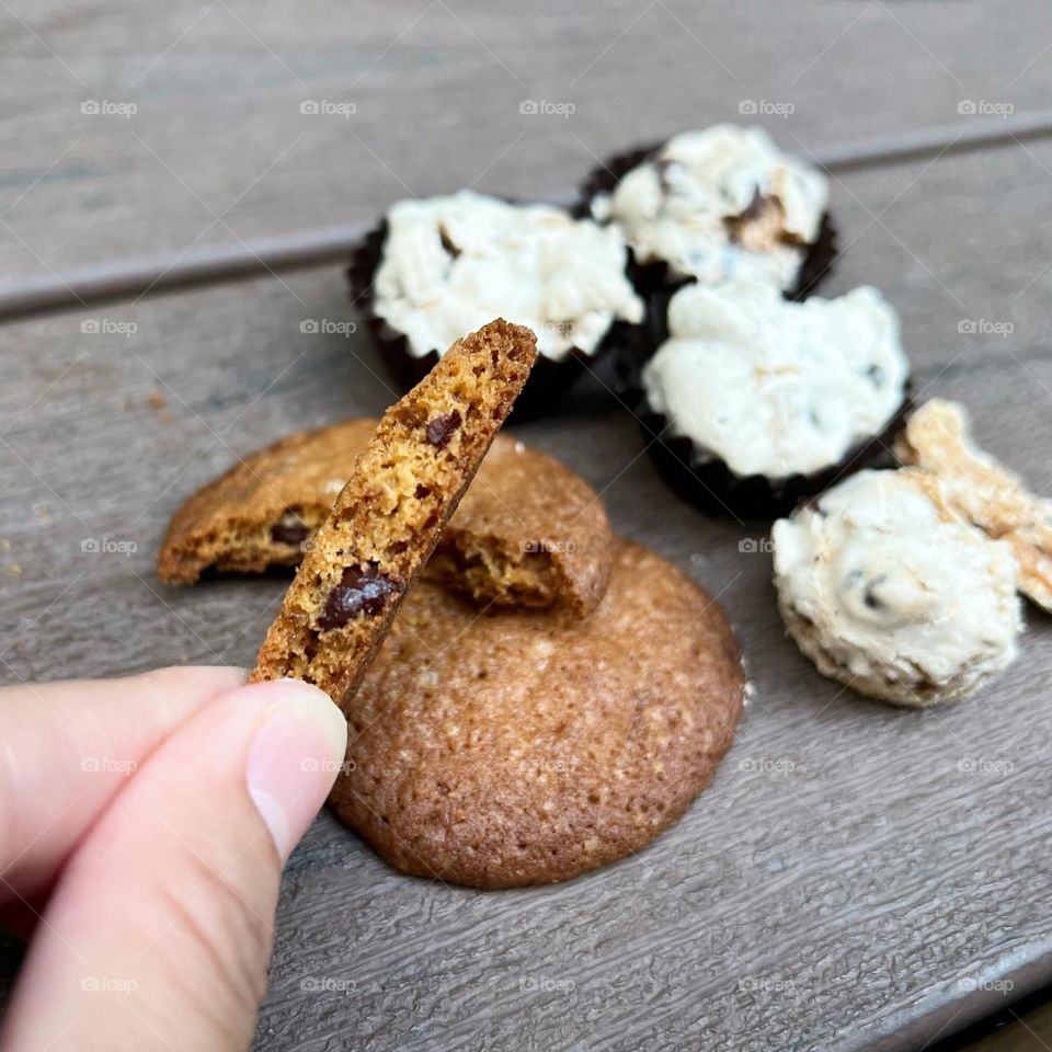 Homemade sea salt gula melaka chocolate chip cookies and white chocolate chip meringe cornflakes 