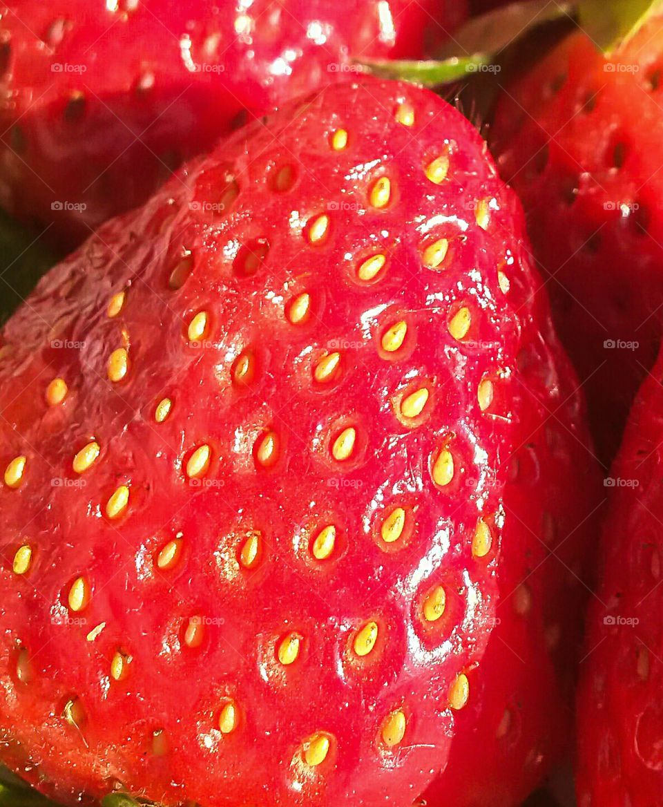 Close up of fresh strawberry