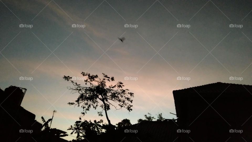 The atmosphere of the sky after sunset