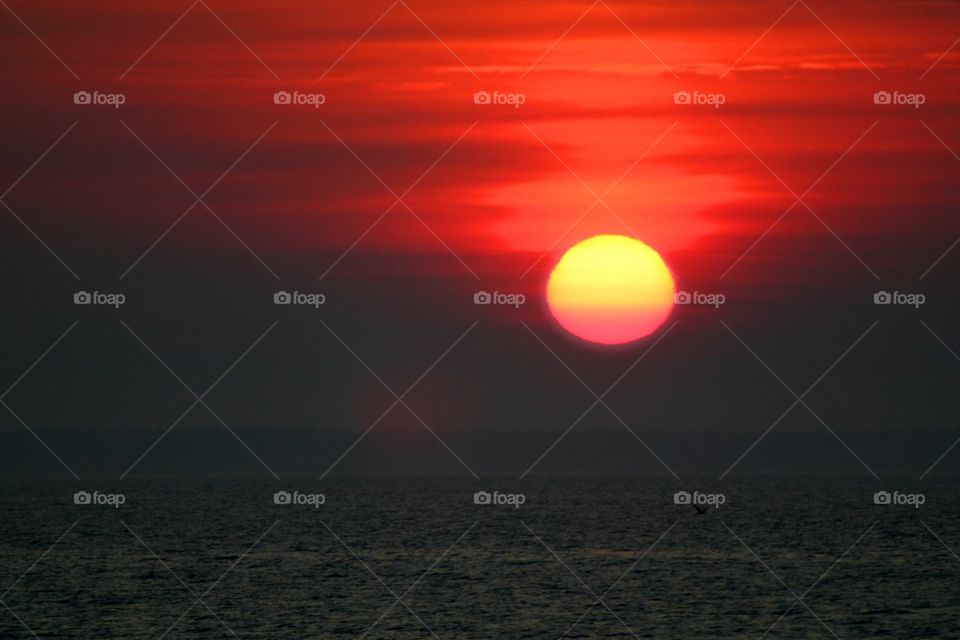 Sunset over the ocean