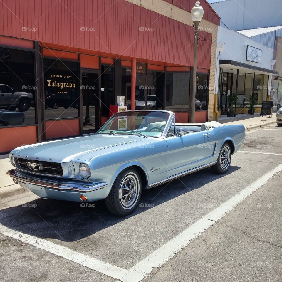 Antique ford mustang convertible