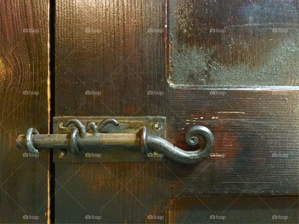 Antique handle on a door