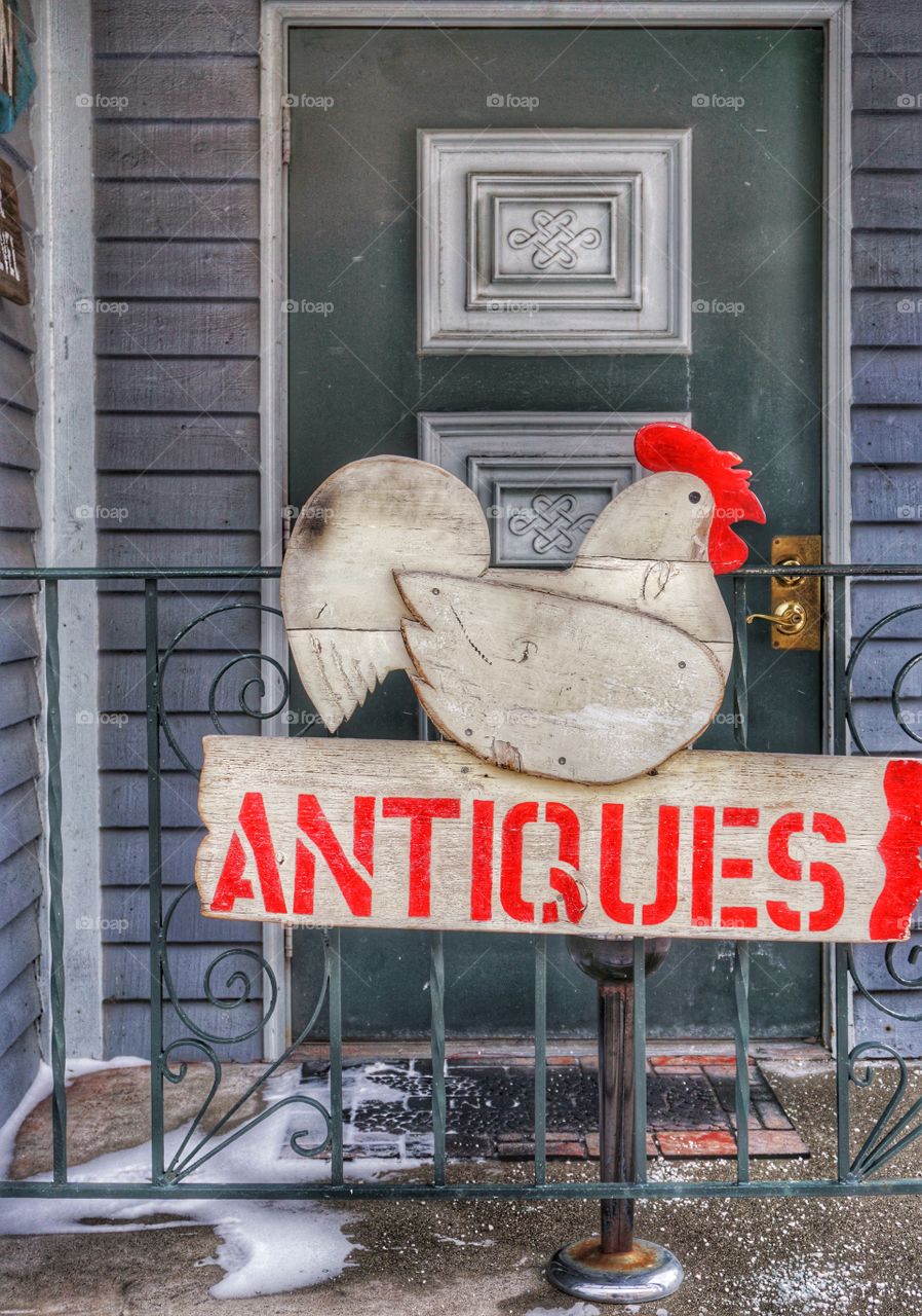 Antique Door & Rooster