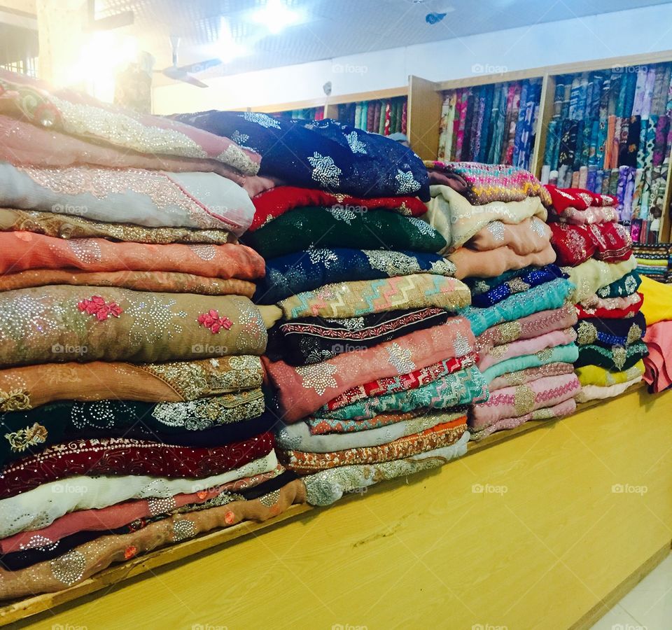 Fabric. Fabric in a store in Pakistan