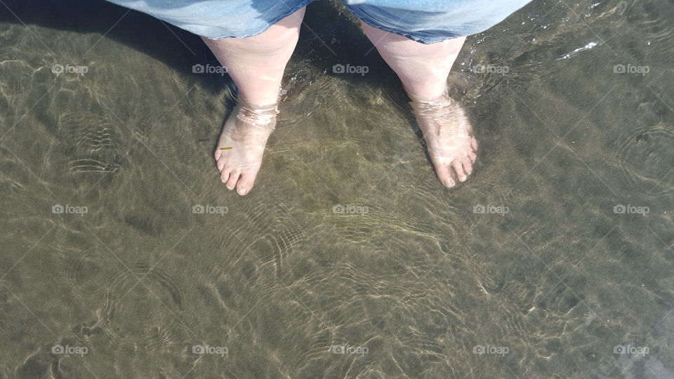 walking in the ocean