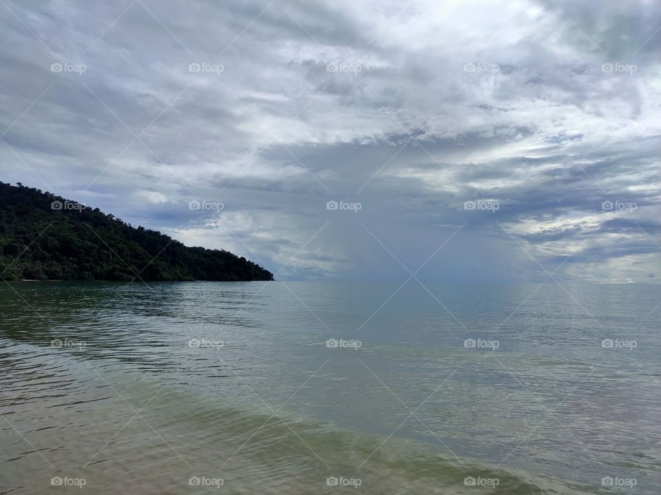 scenery on the beach in the afternoon
