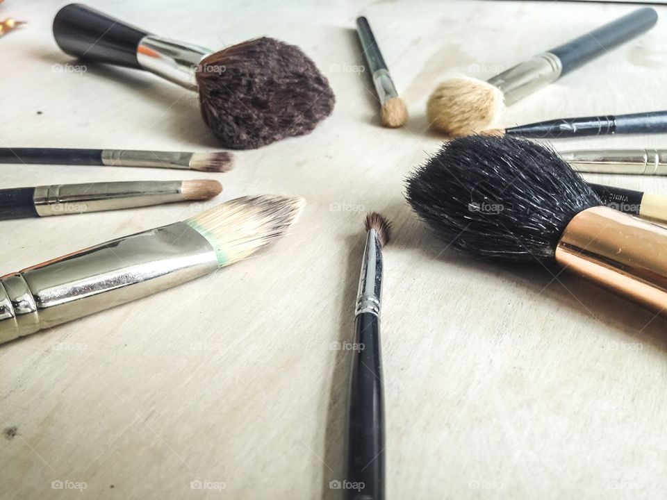 Make up brushes arrangement