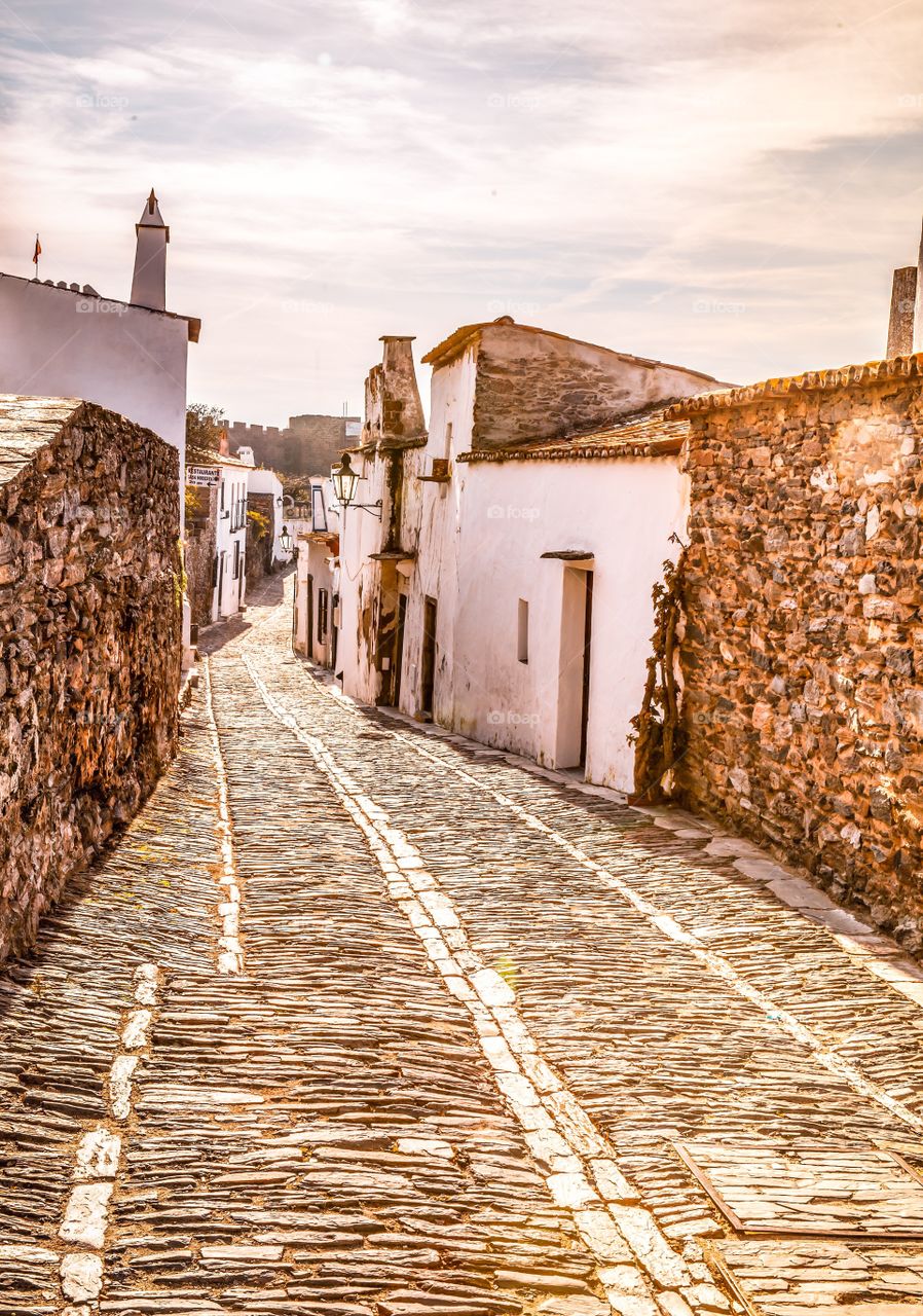 Medieval houses Alley in the village Marvao Portugal 