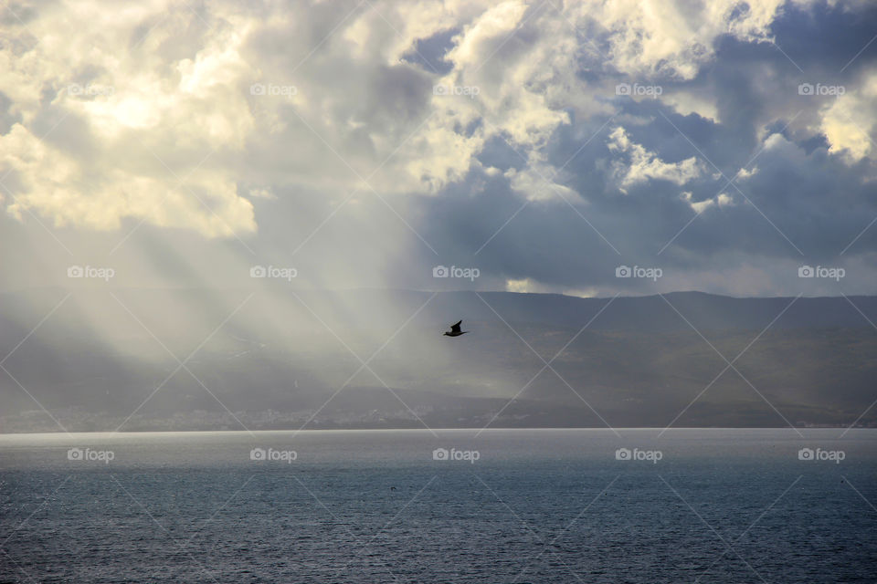 Sun rays through the clouds