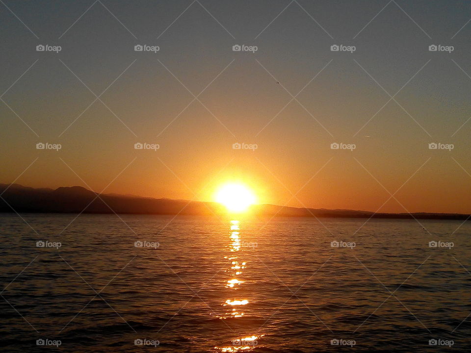 Sunset, Dawn, Sun, Water, Evening